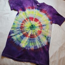 Vintage 1980s Tie Dye Bullseye T Shirt Groovy Hippie Festival Boho - £9.75 GBP