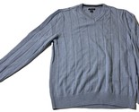 Club Room Men&#39;s Drop-Needle V-Neck Cotton Sweater Blue Yonder-Medium - $20.99