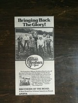 Vintage 1981 The Allman Brothers Brothers of The Road Album Original Ad - £5.27 GBP