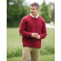 Gionfriddo Florentine Hand Spun Wool Sweater Wine Red Elbow Patch Large (47) - £52.27 GBP