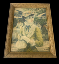 Cherry Jeffe Huldah Art Print Framed Vintage Impressionist Lady Hat Romantic 16&quot; - $93.14