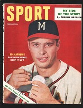 Sport 2/1954-MacFadden-Ed Matthews Baseball cover-N.Y. Yankees-Robin Roberts-... - £41.93 GBP