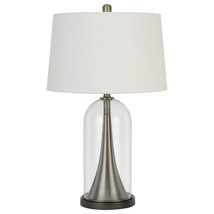 29" Clear Metal Table Lamp With White Empire Shade - $6,761.75 MXN