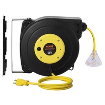 VEVOR Retractable Extension Cord Reel Power Cord Reel 50FT 14AWG/3C SJTOW - £126.50 GBP