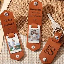 Ive diy photo album keychain pu leather photo frame father s day mother s day valentine thumb200