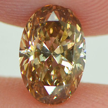 Oval Shape Diamond Fancy Yellow Brown Color Loose 1.03 Carat SI2 GIA Certificate - £1,244.37 GBP