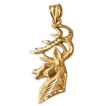 10K Yellow Gold Deer Buck Head DC Pendant - £179.39 GBP