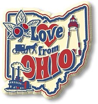 Love from Ohio Vintage State Magnet by Classic Magnets, Collectible Souvenirs Ma - £3.01 GBP