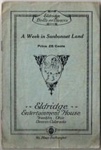 Vintage Eldridge Entertainment A Week In Sunbonnet Land Franklin Ohio Denver CO - £2.11 GBP