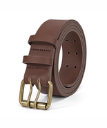 Double Prong Leather Belt for Men Women, Heavy Duty Leather Belt for Jeans - €30,38 EUR