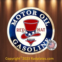 Hat Motor Oil Gasoline Uncle Sam Hat Vintage Replica Aluminum Metal Sign... - $17.79