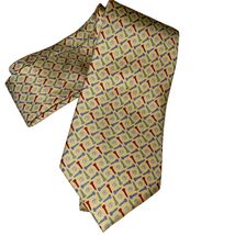 Alynn Golf-Themed Silk Tie In Yellow With Red Blue &amp; Green Tee And Ball ... - $7.68