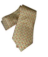 Alynn Golf-Themed Silk Tie In Yellow With Red Blue &amp; Green Tee And Ball ... - $138.52 MXN