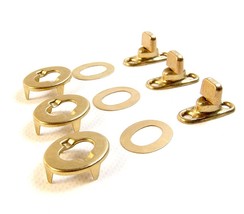 Turn Button Fastener, Gilt Brass Finish, Eyelet &amp; Clinch Plate Inc. 3 Pc... - $271.44 MXN