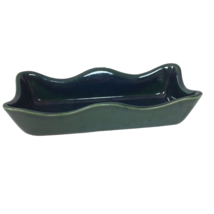 Deltis Portugal Pottery Vessel Bowl Planter Trinket Dish Green Blue Glaze - £17.11 GBP