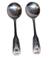 2 Wallace Brandware Coral Stainless Steel Flatware Cream Soup Spoons 6 1/4&quot; - $13.67 CAD