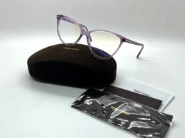 TOM FORD Women&#39;s Eyeglasses TF5743-B 078 TRANSPARENT PURPLE ITALT BLUE B... - $134.70