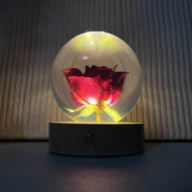 Red Rose Preserved in Resin Rose Nightlight Romantic Valentine&#39;s Gifts for her  - £26.46 GBP