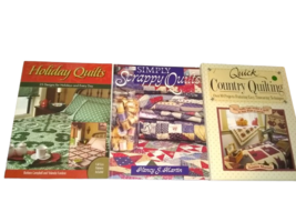 Lot of 3 Quilting Books Holiday Quilts Simply Scrapy Quilts Quick Countr... - £12.37 GBP