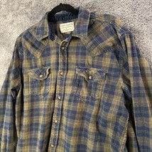 Cody James Flannel Shirt Mens Large Plaid Madras Western Button Up Work Comfort - £9.17 GBP
