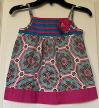 Marks &amp; Spencer Girls Size 4-5 Years Sleeveless Pink/Blue/Multicolor Tunic Dress - £12.62 GBP