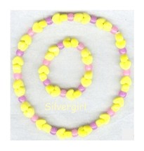 Childs Kids Girls Jewelry Sets Fun Colorful Beaded Hearts Star Pastel Bubble Gum - £11.18 GBP