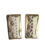 30.Fashion Jewelry Genuine Leather Snake Print Gold Tone Rectangle Stud ... - £23.59 GBP