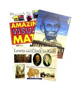 3PK Educational Books Bundle Amazing Visual Math Lewis and Clark Abraham... - £11.53 GBP