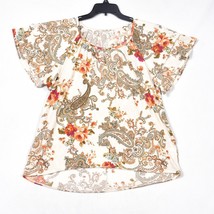 Cato Est. 1946 Women&#39;s Floral Paisley Boluse Short Sleeve Size Small - £13.40 GBP