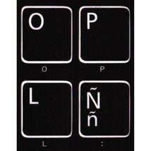 Spanish Latin American Keyboard Stickers Non Transparent Black Background - £18.82 GBP