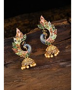 Designer Jhumki Multicolor Peacock Earring For Women  - $42.50 CAD