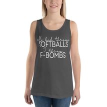 My Kid Throws Baseballs I Throw F-Bombs Unisex Tank Top. Funny Baseball Mom Shir - £19.95 GBP+