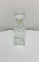 Vintage Clear Glass Square Decanter Fitted Stopper Barware Decanter 8.5 in. - £11.47 GBP