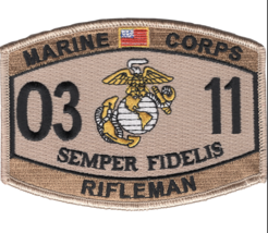 4.5&quot; Marine Corps Mos 0311 Rifleman Ega Desert Embroidered Patch - £27.96 GBP