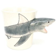 Shark 3D Coffee Tea Mug Cup 10 oz Ceramic Hand Painted Marine Ocean Sea - £18.76 GBP