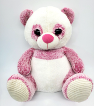 22&quot; Jumbo Hugfun Panda Bear Pink White Big Eyes Sitting Plush Stuffed Toy - £39.08 GBP