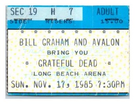 Grateful Dead Concert Ticket Stub November 17 1985 Long Beach California - £27.24 GBP