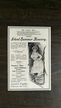 Vintage 1909 Ideal Summer Onyx Hosiery Lord & Taylor Original Ad 721 - $6.64