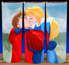 Sleeping Beauty and Prince Kissing in Rain Cup Mug Tumbler 20oz - £15.78 GBP