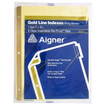 Avery Gold Line Indexes/Ring Binder, 5 Clear Tabs, NEW - £2.38 GBP