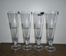 Toscany Clipper Pilsner Glasses Set of Four Tall Ships Hand Blown Glass ... - $39.60