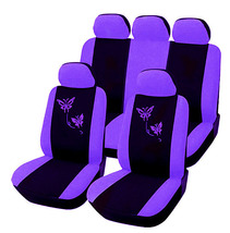 9pcs Butterfly Cartoon Car Seat Covers Set Universal Car Interior Blue Full Set - £35.85 GBP