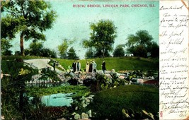 Rustic Bridge Lincoln Park Chicago Illinois IL 1907 UDB Postcard - £2.71 GBP