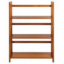 CHOOSEandBUY 3-Shelf Folding Storage Shelves Bookcase in Honey Oak Finis... - £105.59 GBP