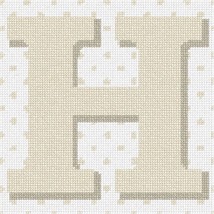 Pepita Needlepoint Canvas: Polka Dot Letter H Tan, 7&quot; x 7&quot; - $50.00+