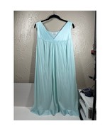 Vintage Vanity Fair Blue Night Gown Slip Silky Chemise USA Made Womens S... - €47,05 EUR