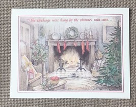 Vintage American Greetings Christmas Card Stockings Fireplace Tree Cozy ... - £3.09 GBP