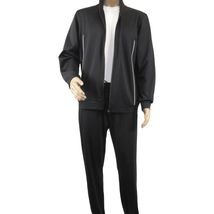 Men's Monte Carlo Turkey Jogging Suit 2pc Jump Set Stretchable 95164 Black image 2