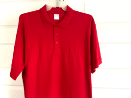 Unbranded Cotton Blend  50/50 Pique  Knit S/S Polo Shirt 2XL Red - $14.85