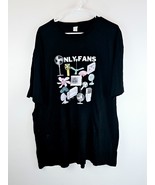 Only Fans Funny T Shirt Mens 3XL Black Screen Print Satire Gimmick Dad J... - $18.33
